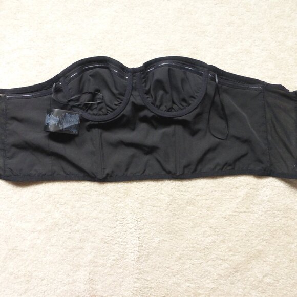 GUESS black floral eyelet pattern bustier top - Picture 8 of 8